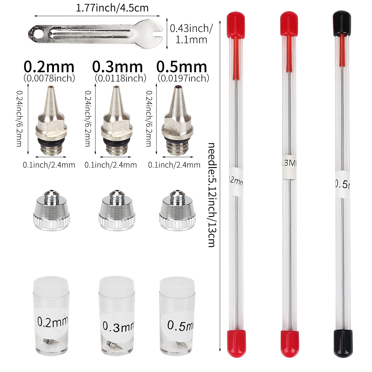 3 قطعة مجموعة 0.2/0.3/0.5 مللي - مراجعة Airbrush Kit With Mini Compressor وسعره