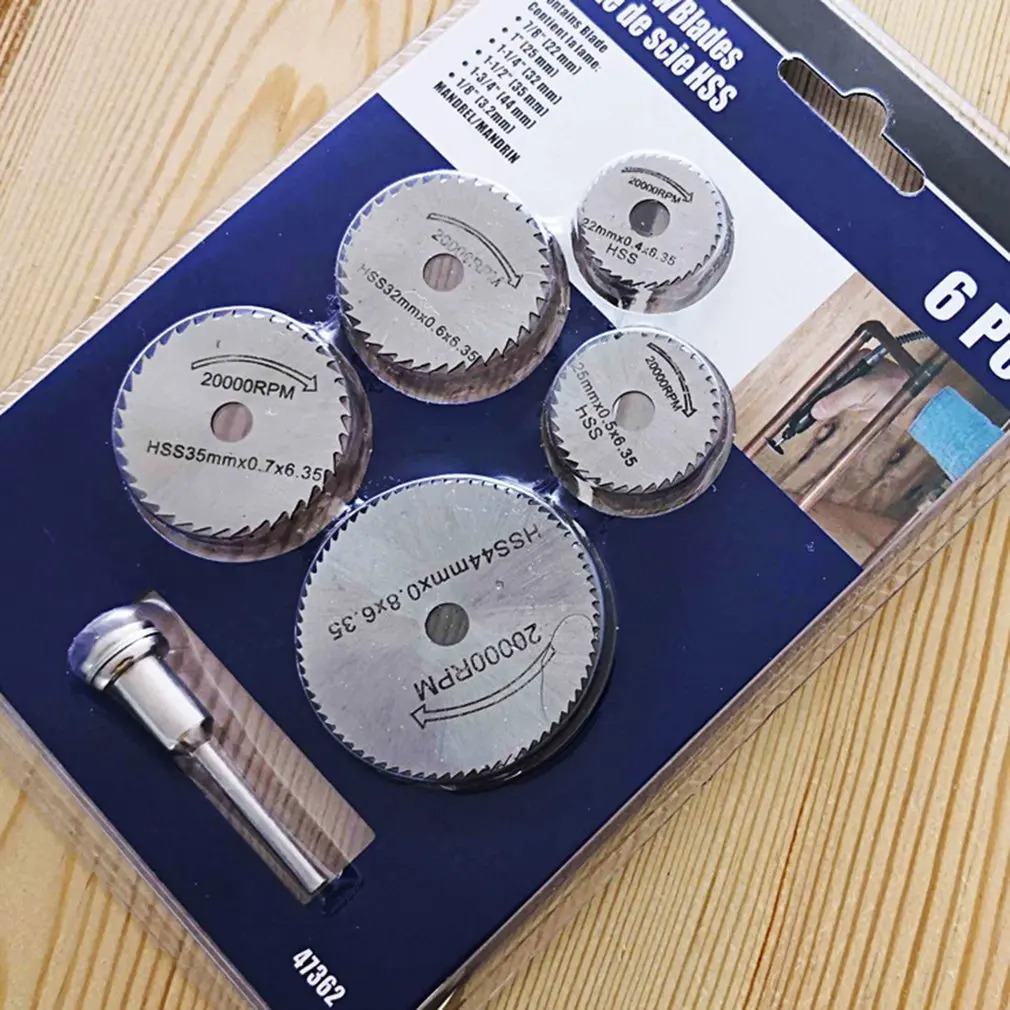 6 قطعة HSS شفرة منشار دائري أد - مراجعة Cordless Rotary Tool Kit Accessories وسعره