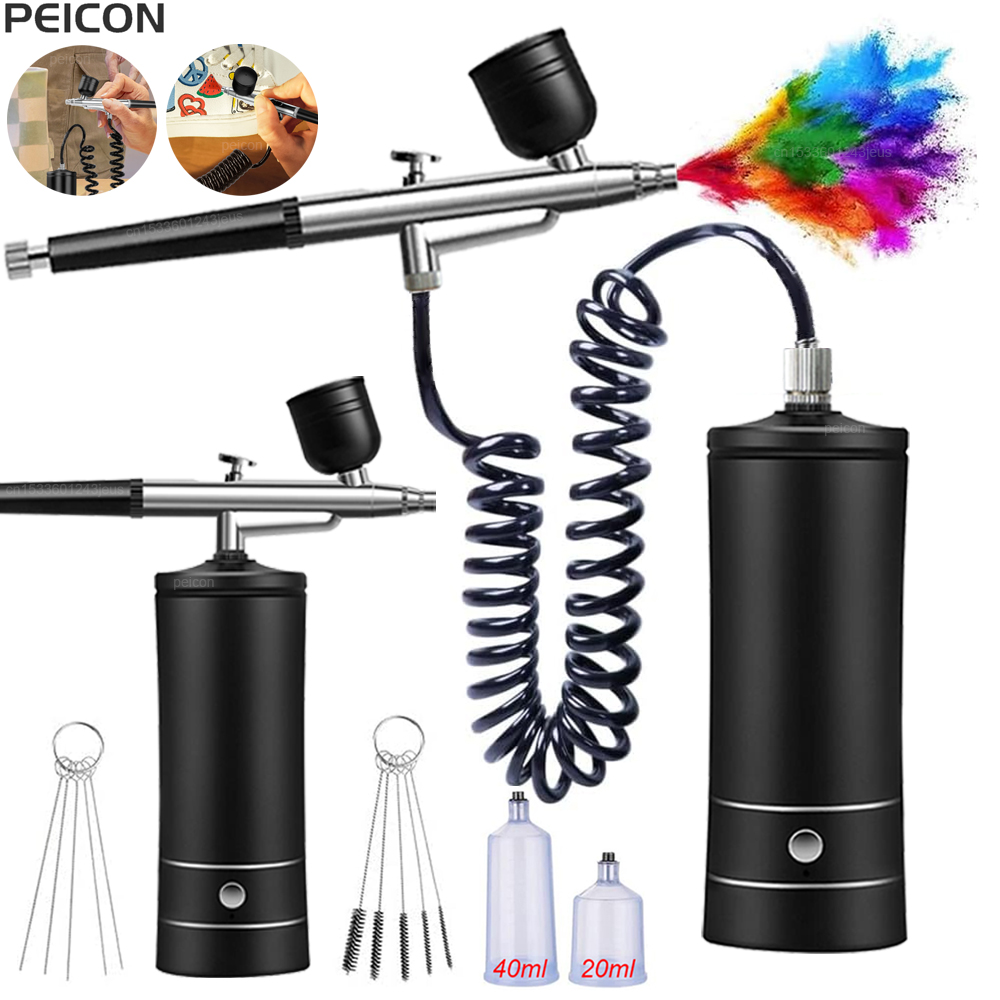 البخاخة مع ضاغط البخاخة المحمو - مراجعة Airbrush Kit With Mini Compressor وسعره