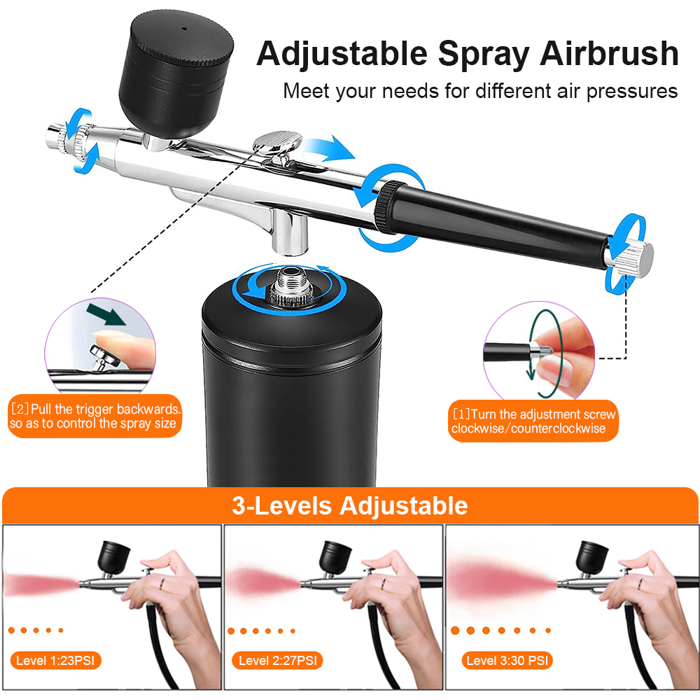 البخاخة مع ضاغط البخاخة المحمو - مراجعة Airbrush Kit With Mini Compressor وسعره