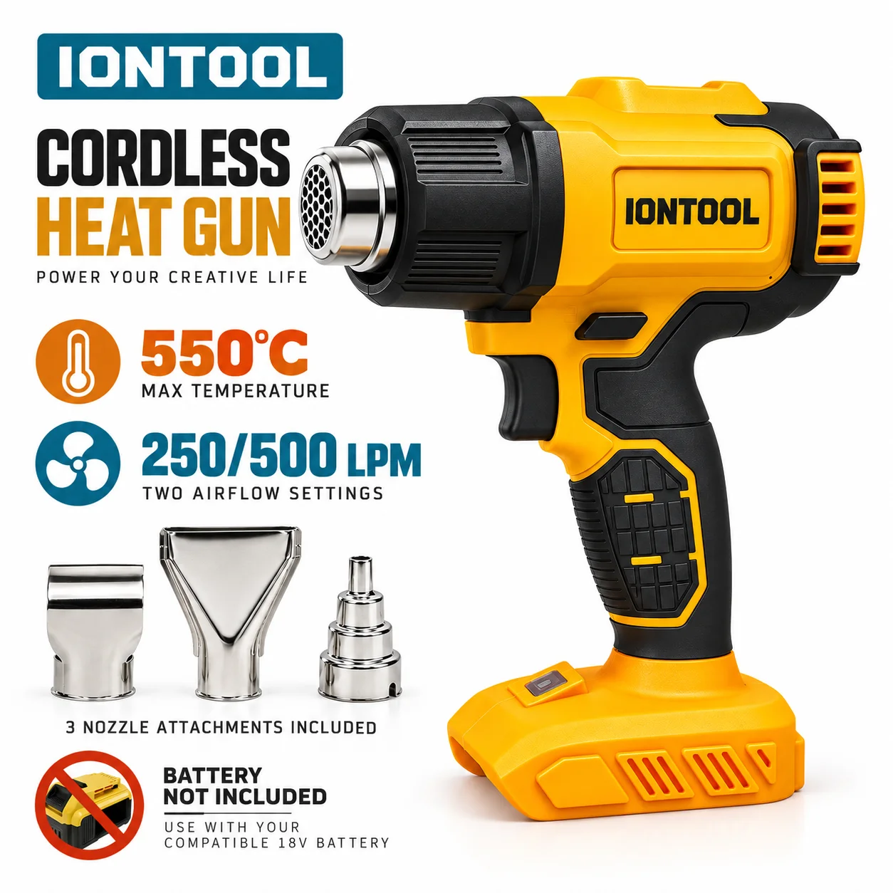 مسدس حراري لاسلكي بدون فرشاة م - مراجعة Cordless Heat Gun For Shrink Tubing وسعره